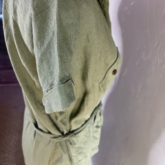 NWT Old Navy green collared button dress, tie waist with pockets! Size Medium - Picture 9 of 16